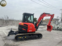 Excavatrice Kubota U55 U55-4 d'occasion, outil de 5,5 tonnes avec mini-excavatrice d'occasion à vendre pour l'aménagement paysager domestique et les petites constructions