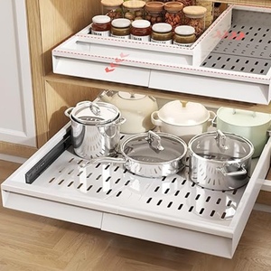 <span class=keywords><strong>Tiroir</strong></span> à couverts en acier au carbone glissière coulissante armoire de <span class=keywords><strong>rangement</strong></span> extensible salle de bain armoire de cuisine étagère organisateur - Product Image 1