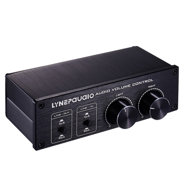 LYNEPAUAIO Passive Audio Volume Controller with Fully-Balanced & Single-Ended Mode XLR & RCA Interface