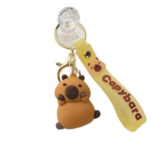 कार्टून ग्लूटाटोनस केपीबरा पेंडेंट प्यारा नरम रबर ट्रिंकेट आराध्य pvc कीचेन - Product Image 4
