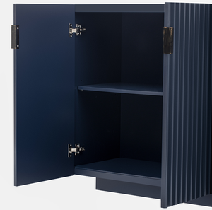 Solid Wood Modern Cabinet <b>Storage</b> <b>Sideboard</b> with 4 Fluted Doors Ample <b>Storage</b> Space Adjustable Shelves for Dining Room - Product Image 6