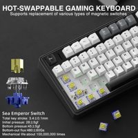 Clavier Aula F75HE à interrupteurs magnétiques à effet Hall, déclenchement rapide, taux de polling 8 kHz, 0,01 mm RT, sans fil, 75 % TKL, personnalisable
