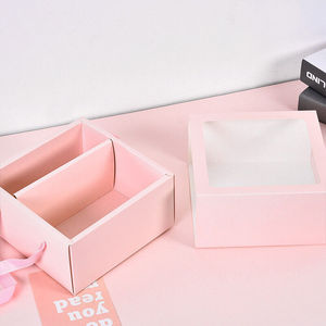 <b>Square</b> Gift Box With Clear Window Drawer Display Florsit Flower Packaging Boxes - Product Image 1