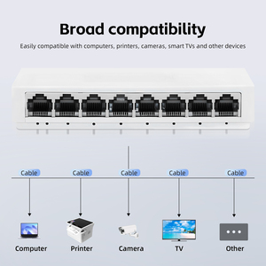 Commutateur Tshield 8 ports Fast Ethernet 1,6 Gbps RJ45, boîtier plastique, Full-Duplex/Half-Duplex, avec garantie d'un an, en stock - Product Image 5