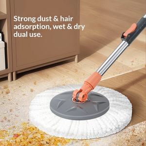 Ensemble serpillière rotative à manche télescopique avec <span class=keywords><strong>seau</strong></span>, double entraînement, nettoyage mains libres et séparation des eaux usées, livraison gratuite - Product Image 3