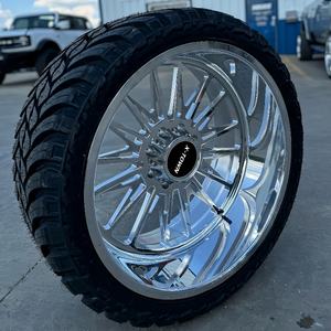 Polierte Silberne Tiefbett Felge Konkav Offroad 24x14/12 8x170/8x180/6x139.7/8x165.1 Geschmiedete Räder für SUV Pickup <span class=keywords><strong>Truck</strong></span> Ford - Product Image 5