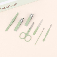 Lot de 7 ou 13 pièces – Kit de manucure et pédicure Matcha vert 7-en-1 – Coupe-ongles, tondeuse, kit de toilettage, boîte de soins des ongles – Vente en gros