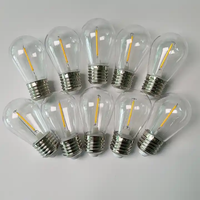 Ampoules LED S14 1W prêtes à l'emploi, coque incassable, culot E26/E27, dimmables, blanc chaud 2700K, pour éclairage extérieur et guirlandes lumineuses de jardin