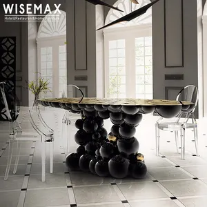 WISEMAX FURNITURE italian designer furniture hotel dining room dining table fiberglass furniture bubble oval shaped dining table