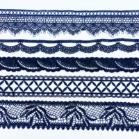 Kustom kualitas tinggi desain baru Gpo renda hitam bordir poliester Guipure renda Trim Border