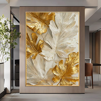 Peinture Murale 3D Moderne en Porcelaine HD, Design Haut de Gamme Doré, Idéale pour Hôtels, Cafés et Salons – Vente en Gros