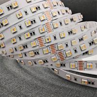 Bande LED RGBWW RGBW SMD5050 5-en-1 RGBCCT double blanc CRI90, étanche, pour intérieur et extérieur, flexible, colorée, 24V DC