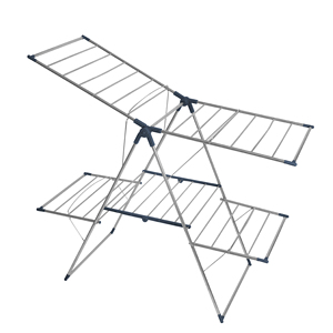 乾燥ラック2層17M折りたたみ可能翼型ステンレス鋼製大型スペース屋外バルコニー衣類棚工場供給 - Product Image 2