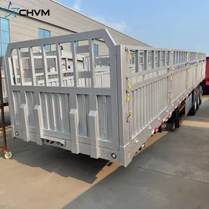 Transport Trailer 3 Axles 40 Tons Fence Trailer Cargo Transport Side Wall Truck Semi Trailer