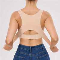 Soutien-gorge de sport sans couture en Spandex/Nylon pour femme, à maintien élevé, correcteur de posture, avec soutien dorsal, fermeture avant, une pièce