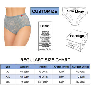 Mutandine in <span class=keywords><strong>cotone</strong></span> <span class=keywords><strong>100</strong></span>% da <span class=keywords><strong>donna</strong></span> plus size mutandine in pizzo 3XL A8226 - Product Image 5