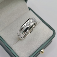 6,0mm Band 14K Gold & Rhodium Plattiert US 10.00 SQ 2,0x2,0mmx15Stk Zirkon Verlobungs- und Ehering für Damen & Herren Trendig