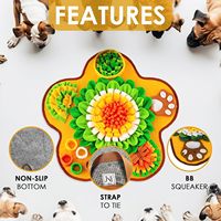 Neue Hunde-Schnüffelmatte in Blumenform, Langsam-Fütterungs-Spieldecke, Puzzle-Teppich, Nasenarbeit-Schnüffelmatte für Hunde