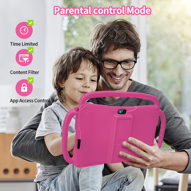New Arrival Kids Educational Smart Tablet 7 Inch HD Screen Three Handle Shockproof Case Parental Control Ideal for Gifting