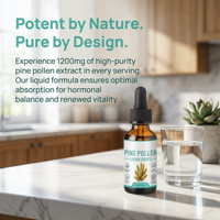 Compléments alimentaires à base de pollen de pin, marque privée OEM, 1200 mg, extrait de pollen de pin en gouttes liquides pour l'énergie et le soutien immunitaire