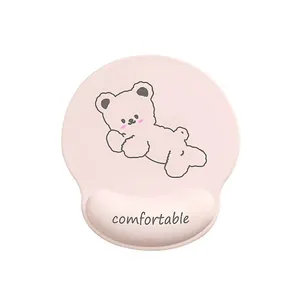 Cute Bear Pattern Mouse Pad Soft Touch poggiapolsi confortevole ridurre la fatica Mousepad poggiapolsi rosa