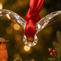Ornement en verre cristal transparent en forme de cœur personnalisable, ornement en verre cristal pour cadeau de Noël, souvenir, décoration intérieure à suspendre