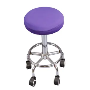 Fábrica Venda Vários Amplamente Utilizado Round Bar Stool Elastic Chair Cover Casa Plain Color Impresso Spandex Seat Cover