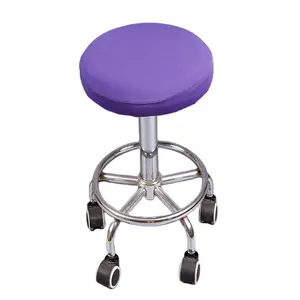 Factory Sale Verschiedene weit verbreitete runde Barhocker Elastische Stuhl bezüge Home Plain Color Printed Spandex Sitz bezug