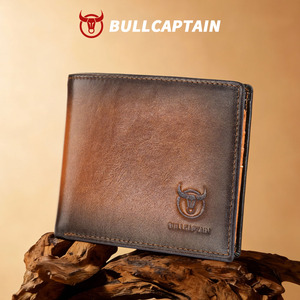 For Vintage Short Mens RFID Blocking Bifold Wallet Soft Genuine Leather Credit Card Flip up ID Coin <b>Purse</b> - Product Image 1