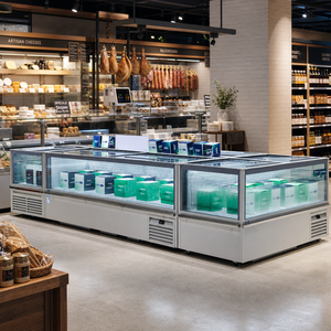 Meilleures ventes : Vitrine réfrigérée combinée à îlot, grande capacité, réfrigérateur commercial à porte vitrée pour produits surgelés en épicerie - Product Image 4