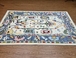 Ivory Pastel Hand Knotted <b>Rug</b> <b>Modern</b> Oushak Wool Area <b>Rug</b> for Bedroom <b>Living</b> <b>room</b> dining area Pastel Oushak <b>Rug</b> - Product Image 3