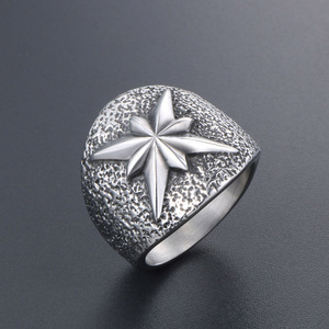Retro Flower <b>Titanium</b> Steel <b>Ring</b> Unisex Gift SA1038 - Product Image 2