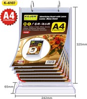 Prix usine KEJEA A6 support de menu panneau publicitaire avec feuilles mobiles pour restaurant hôtel