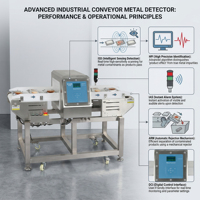 Detector Automático de Metales en Alimentos para Líneas de Procesamiento de Panadería y Carne