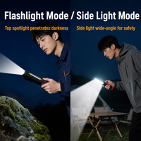Lampe de travail LED magnétique rechargeable 800 lm, lampe torche portable pour réparation automobile, atelier industriel et entretien extérieur