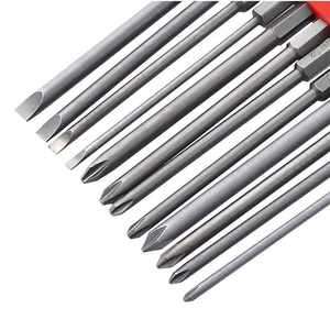 Jeu de 12 embouts de tournevis magnétiques à tige hexagonale de 1/4 po, en acier S2, avec étui rigide, pour vis Torx, étoile et cannelée, <span class=keywords><strong>outil</strong></span> à main OEM - Product Image 3