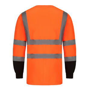 130 gsm logo özel yüksek görünürlük yansıtıcı üniforma inşaat gece iş güvenliği koruma uzun kollu t-shirt t shirt - Product Image 6