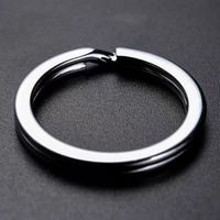 Vente en gros de connecteurs de porte-clés en acier inoxydable 25mm/28mm/30mm/32mm/35mm porte-clés bijoux à bricoler soi-même résultats en métal