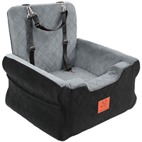 Siège de voyage réglable de luxe pour animaux de compagnie, siège surélevé en peluche douce pour chien et chat, transporteur de voiture antidérapant avec coussin amovible et lavable pour intérieur