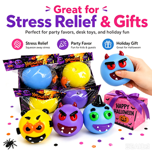 Jouet anti-stress Squishy Monstre d'Halloween le plus vendu, jouet sensoriel œil effrayant à presser, boîte surprise d'Halloween, cadeau pour enfants - Product Image 2