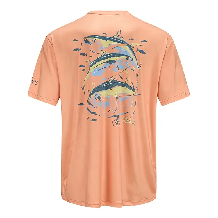 New Design Polyester Performance UPF Short Sleeve Quick Dry Sublimation Print Wholesale Fishing Shirts