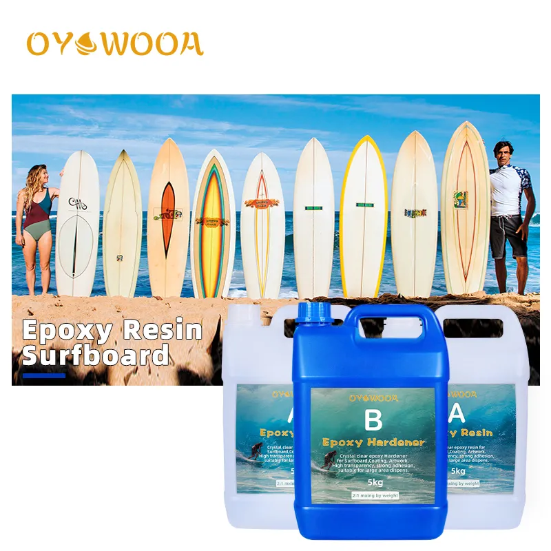 2:1 venda quente resina epóxi fornecedor de fábrica prancha de surf melhor epóxi transparente fibra de carbono material de surf