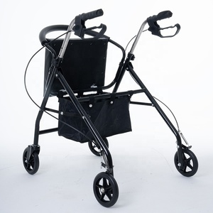 2-in-1 Rollator Walker with Seat Folding 4-Wheel Walking Aid Shopping <strong>Trolley</strong> for Elderly Lightweight <strong>Mobility</strong> Support - Product Image 4