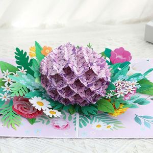 Tarjeta de Felicitación 3D Pop-up Hecha a Mano con Flor de Hortensia para el Día de la Madre - Product Image 2