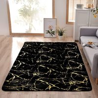Tapis rectangulaire antidérapant pour chambre à coucher, tapis doux pour sol, tapis pour salon, canapés, tapis en fourrure noir métallisé