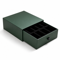 OEM Geschenkbox mit Schiebefach aus Hartkarton, Individuellem Logo, Goldfolienrand und Flockfutter für Schmuckverpackungen