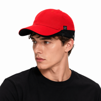 Casquette de baseball unie à 6 panneaux avec étiquette tissée sur le côté