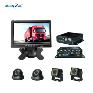 MIGNOVA 4 चैनल H.265 128GB 1080P AHD मोबाइल कार DVR MDVR वीडियो रिकॉर्डर किट 4pcs HD के साथ कैमरों 7 इंच AHK कार की निगरानी