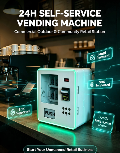 Smart Mobile Payment SDK Enabled Multi-Height Small Desktop Wall-Mounted Unmanned Self-Service Vending Machine 24/7 Service