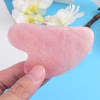 Ensemble de massage facial en quartz rose et améthyste en forme de cœur, marque OEM modèle LRYS, avec rouleau de jade et outils de soin du visage en pierre